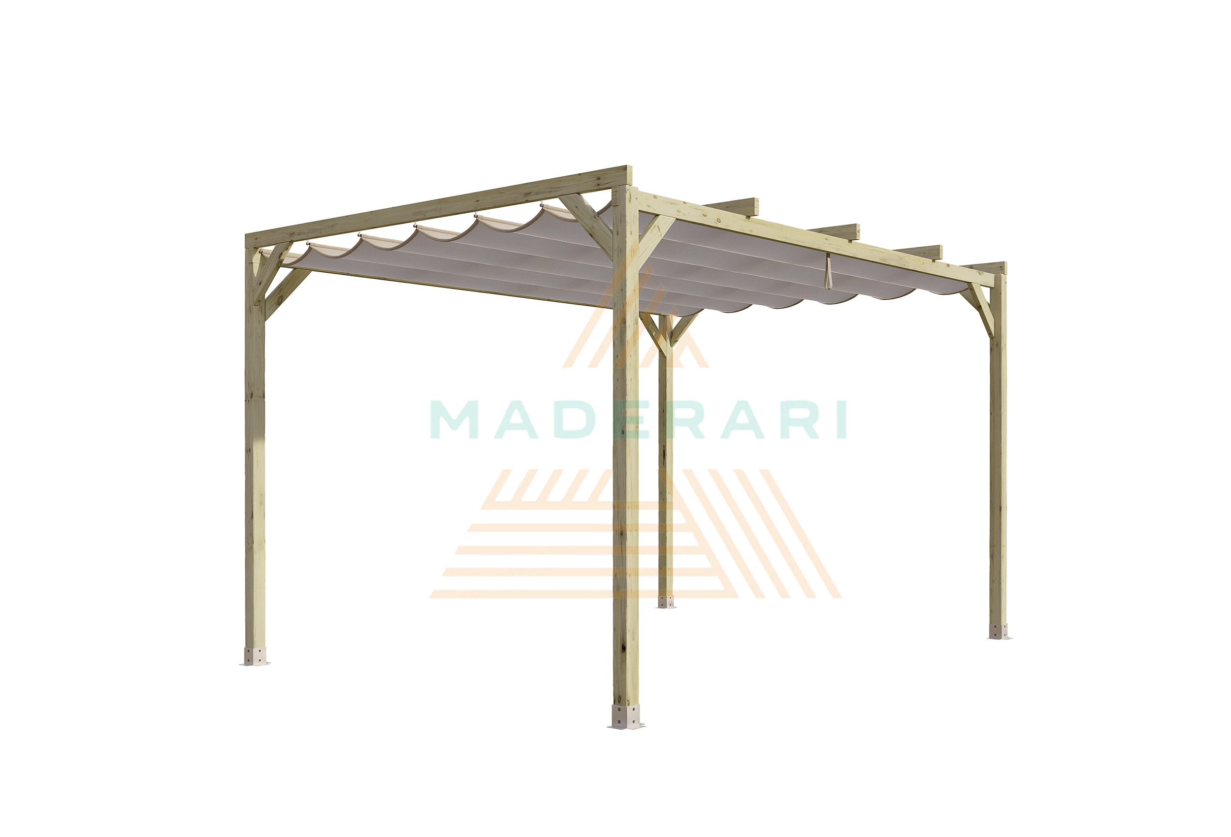 Pérgola Maciza 4x3 con Toldo Corredero - Imagen 2